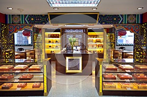Interior of traditional Chinese pharmacy