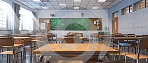 Interior of a traditional style school classroom