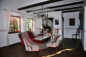 Interior of traditional	Transylvanian Saxon house