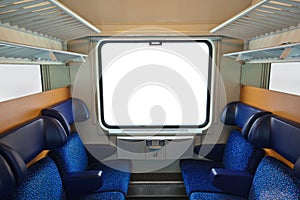 Interior of train and blank window