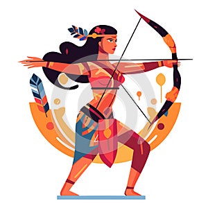 interior tribe female archer character