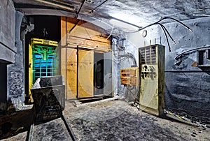 Interior of tunnel in abandoned coal mine