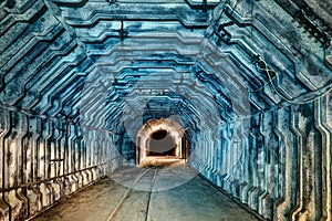 Interior of tunnel in abandoned coal mine