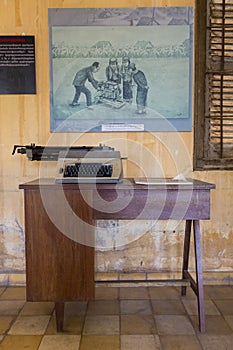 Interior of Tuol Sleng Museum or S21 Prison, Phnom Penh, Cambodia