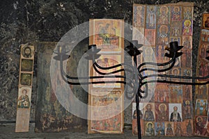 Interior of Ubisa church and monastery in Imereti region, republic of Georgia