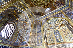Interior of the Ulugh Beg Madrasah, Registan, Samarkand, Uzbekistan