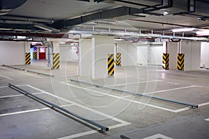 Interior underground parking for car, located