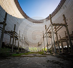 Interior of Unfinished Cooling Tower - Chernobyl Exclusion Zone, Ukraine