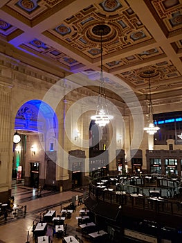 Union Station inside night view Kansas city Missouri