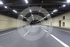 Interior of urban tunnel without traffic