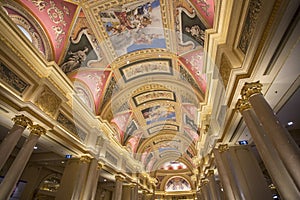 Interior of the Venetian, a luxury hotel in Macau