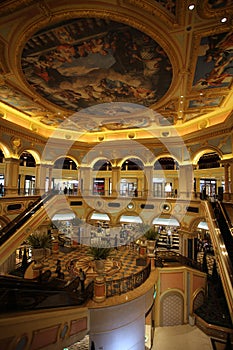 Interior of the Venetian, a luxury hotel in Macau