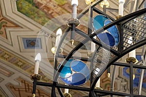 Interior view of the 17th century Kupa Synagogue in Kazimierz, the historic Jewish quarter of Krakow, Poland.