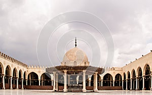 Interior view of Amr bin As Mosque, Cairo, Egypt after rain