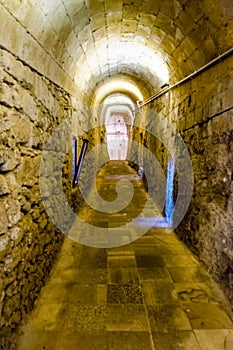 Interior view of the Angevine-Aragonese Castle in Gallipoli, Italy