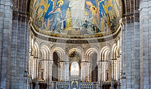 Interior view of the Basilica Sacre Coeur designed by Paul Abadie, 1914 - a Roman Catholic Church and minor basilica, dedicated