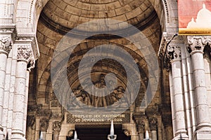 Interior view of the Basilica of the sacred Heart of Paris, commonly known as the Sacre Coeur Basilica