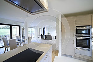 Interior View Of Beautiful Luxury Dining Room And Kitchen