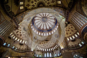 Interior view from the Blue Mosque, Sultanahmed Mosque built by Sultan Ahmed photo