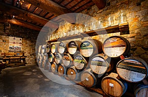 Interior view of the Castello di Amorosa winery