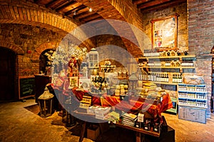 Interior view of the Castello di Amorosa winery