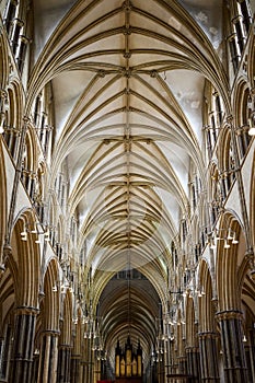 Interior view of the Cathedral in Lincoln, Lincolnshire on September 19, 2023