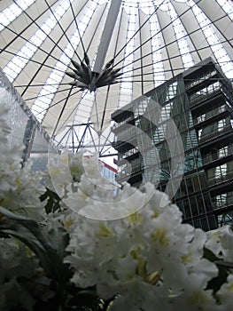 Interior view of the Central structure of the Sony Center in Berlin (Germany)
