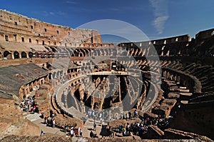 Interior View Of The Colosseum In Rome Italy On A Wonderful Spring Day