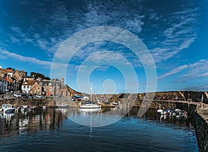 interior View of Crail Harbor on a fair weather day, Aberdeenshire, Scotland