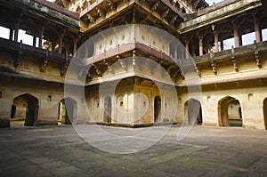 Interior view of Datia Palace. Also known as Bir Singh Palace or Bir Singh Dev Palace. Datia. Madhya Pradesh
