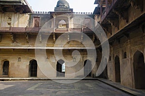 Interior view of Datia Palace. Also known as Bir Singh Palace or Bir Singh Dev Palace. Datia. Madhya Pradesh