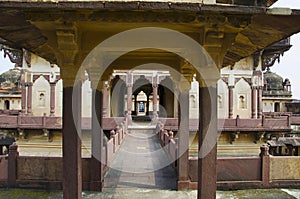 Interior view of Datia Palace. Also known as Bir Singh Palace or Bir Singh Dev Palace. Datia. Madhya Pradesh