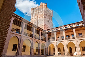 Interior view of the famous castle Castillo de la Mota in Medina del Campo, Valladolid, Spain.