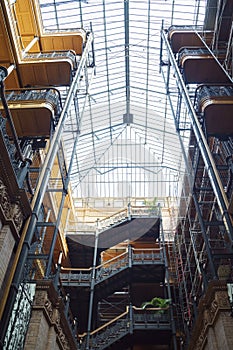 Interior view of the famous and historical bradbury building