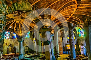 Guell Crypt Interior, Catalunya, Spain