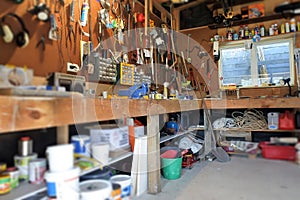 Interior View of Home Garage Workshop