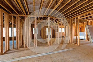 Interior view of a house under construction