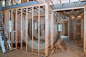 Interior view of a house under construction