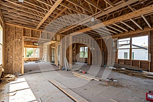 Interior view of a house under construction