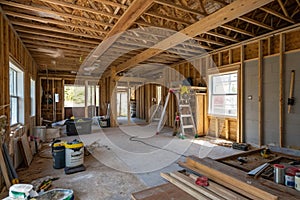 Interior View of a House Under Construction