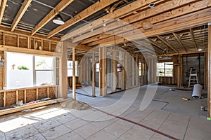 Interior view of a house under construction