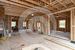 Interior view of a house under construction