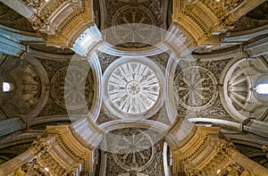 Interior view in the `Iglesia del Sagrario`, church in Granada. Andalusia, Spain.