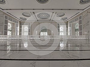 Interior view inside the At-Thohir mosque