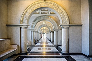 Interior view inside walkway sanctuary
