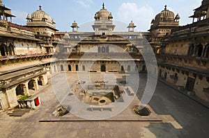 Interior view of Jahangir Palace. Orchha Palace Fort Complex. Orchha. Madhya Pradesh.