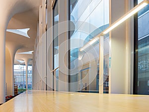 Interior view of the Liang Kuo Shu International Conference Hall during construction site