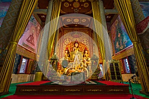 The interior view of the main temple of Wat Phra Thart Doisaket in Chiang Mai, Thailand.