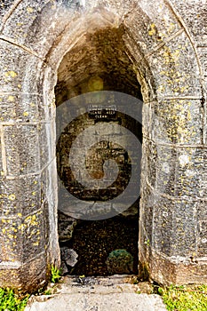Interior view of the medieval ruins of a water fountain