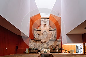 Interior view of Modern Architecture Church. San Manuel Gonzalez Parish